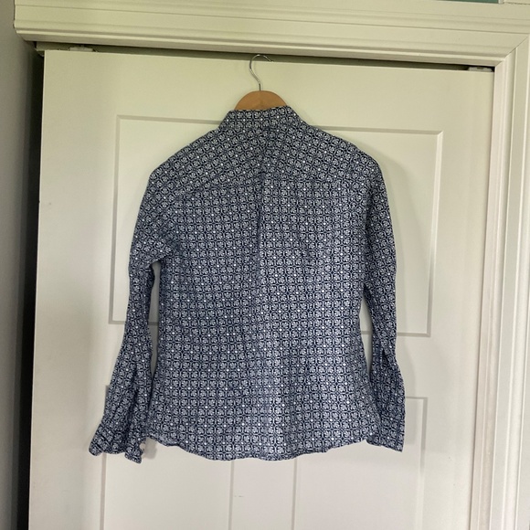 Women’s Charles Tyrwhitt Button Down Blouse Shirt Floral Geometric Size 4 - Picture 2 of 9
